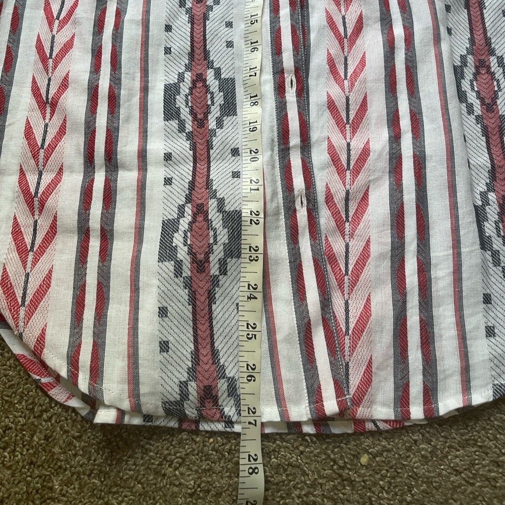 Ariat Red, Blue and Gray Striped Sleeveless Shirt - Picture 7 of 7